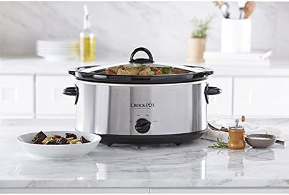 7 Quart Oval Manual Slow Cooker – Stainless Steel - Curated Catalog T6