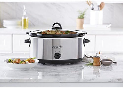7 Quart Oval Manual Slow Cooker – Stainless Steel - Curated Catalog T6