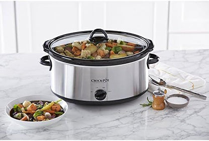 7 Quart Oval Manual Slow Cooker – Stainless Steel - Curated Catalog T6