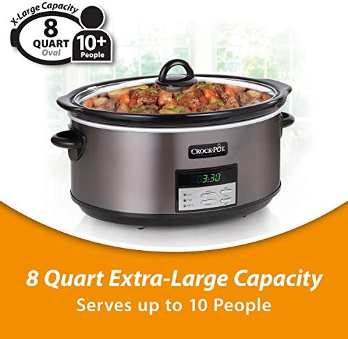 8 Quart Programmable Slow Cooker with Auto Warm - Curated Catalog T0