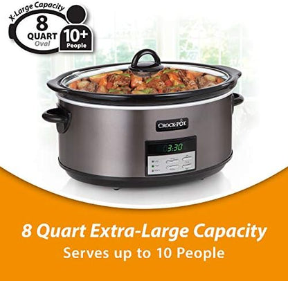 8 Quart Programmable Slow Cooker with Auto Warm - Curated Catalog T0
