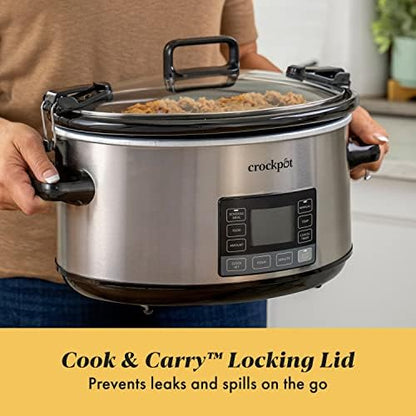 7 Quart Portable Programmable Slow Cooker with Timer - Curated Catalog U0