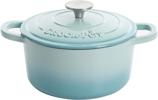 3 Quart Enameled Cast Iron Dutch Oven – Aqua - Curated Catalog Q7