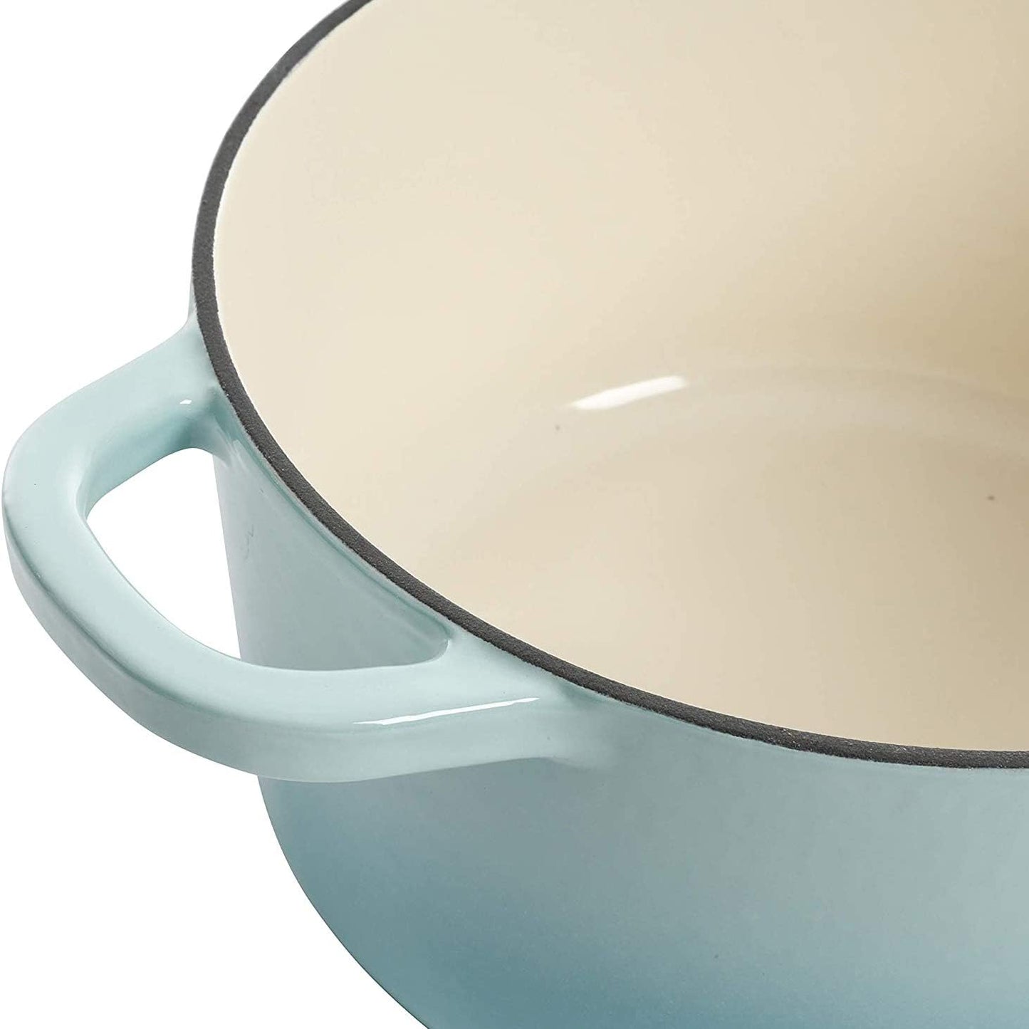 3 Quart Enameled Cast Iron Dutch Oven – Aqua - Curated Catalog Q7