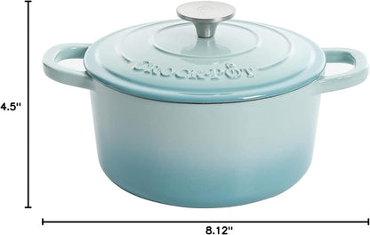 3 Quart Enameled Cast Iron Dutch Oven – Aqua - Curated Catalog Y4