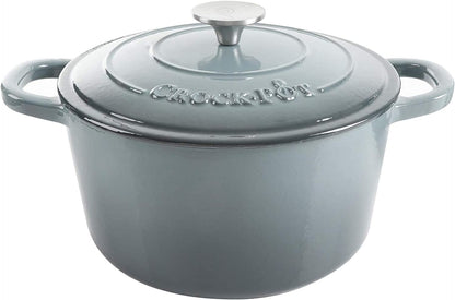 3 Quart Enameled Cast Iron Dutch Oven – Aqua - Curated Catalog Q7