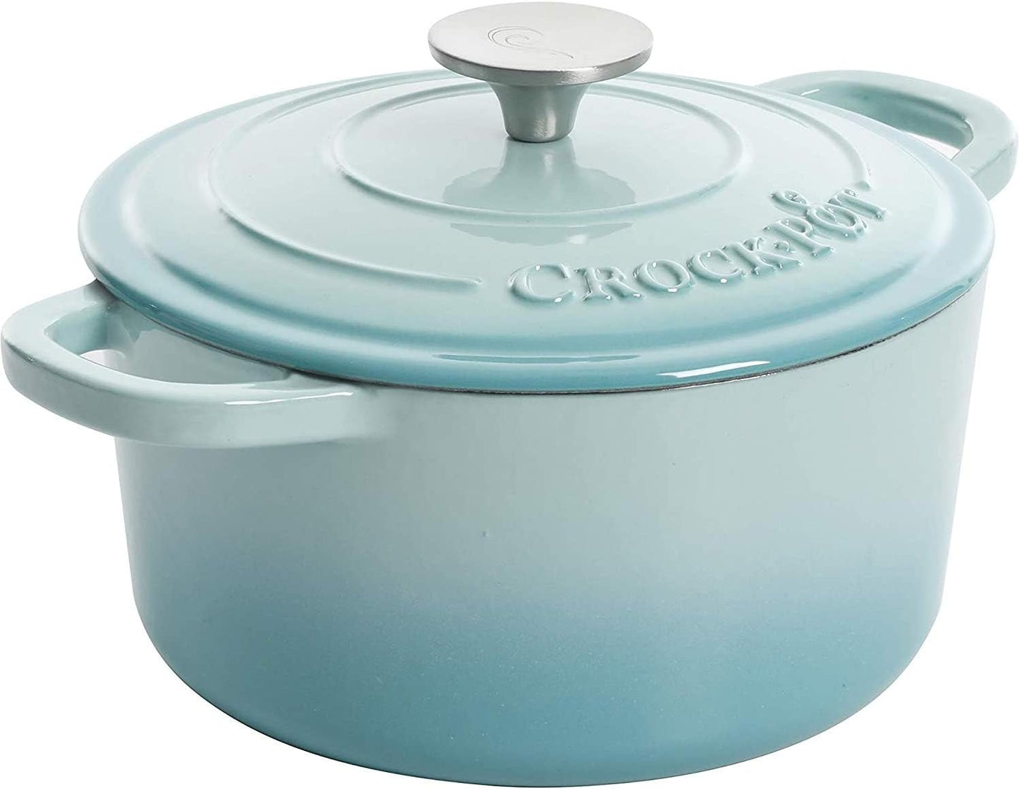3 Quart Enameled Cast Iron Dutch Oven – Aqua - Curated Catalog Y4